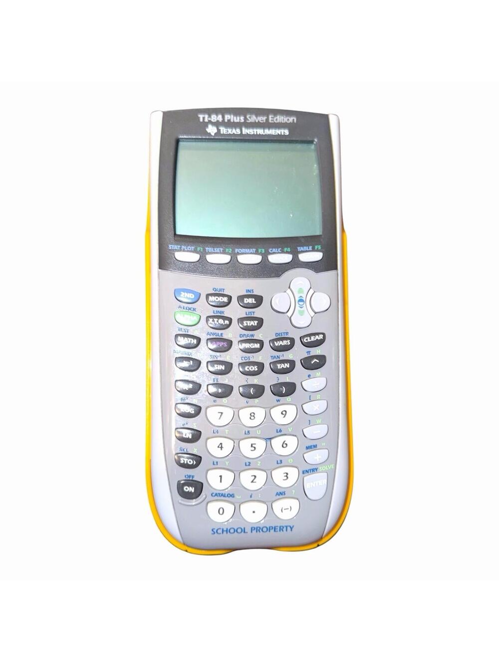 Texas Instruments Ti-84 Plus Silver Edi Graphing Calculator Yellow With Cover C